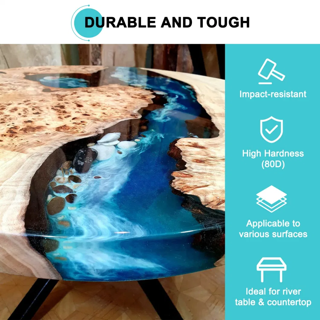 Food Safe Non Toxic Crystal Clear Epoxy Resin for Casting Wood Art Crafts River Tables